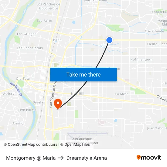 Montgomery @ Marla to Dreamstyle Arena map