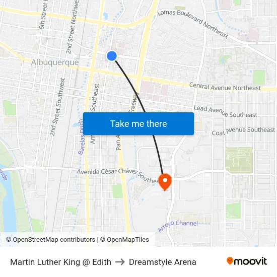 Martin Luther King @ Edith to Dreamstyle Arena map