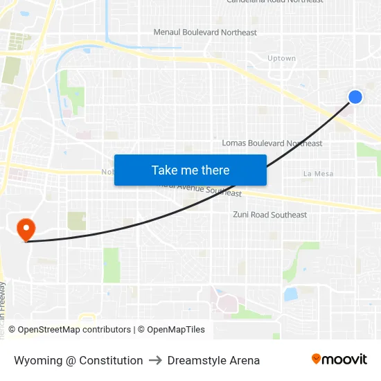 Wyoming @ Constitution to Dreamstyle Arena map