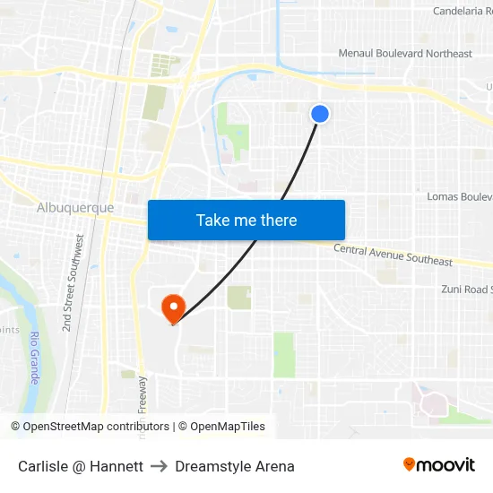 Carlisle @ Hannett to Dreamstyle Arena map