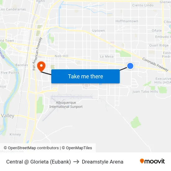 Central @ Glorieta (Eubank) to Dreamstyle Arena map