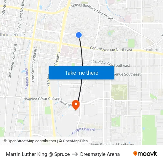 Martin Luther King @ Spruce to Dreamstyle Arena map
