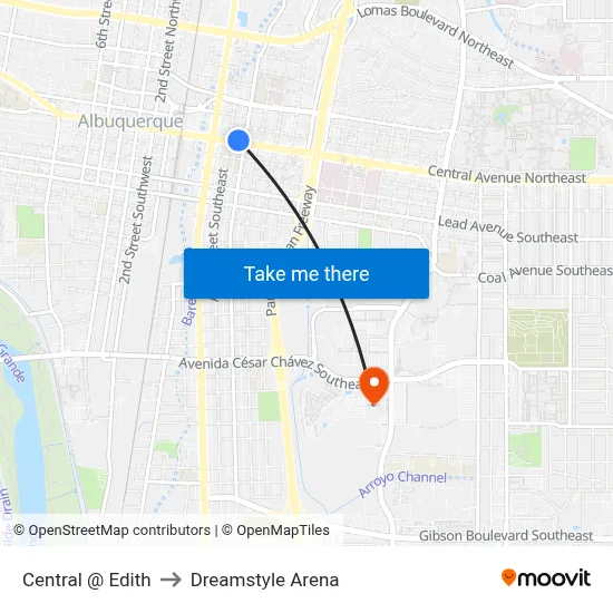 Central @ Edith to Dreamstyle Arena map