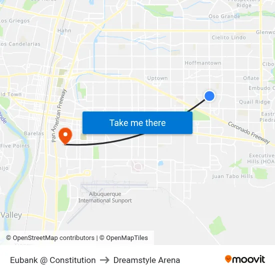 Eubank @ Constitution to Dreamstyle Arena map