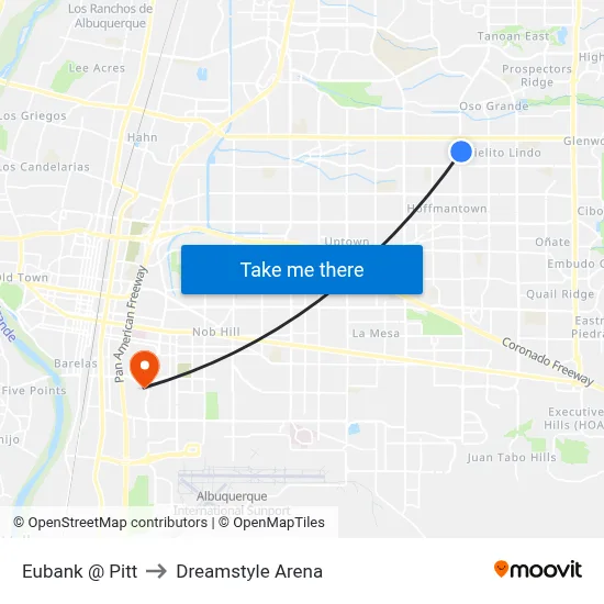 Eubank @ Pitt to Dreamstyle Arena map