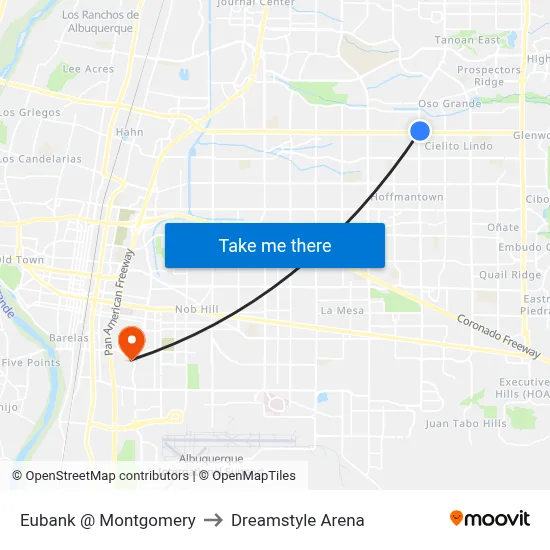 Eubank @ Montgomery to Dreamstyle Arena map
