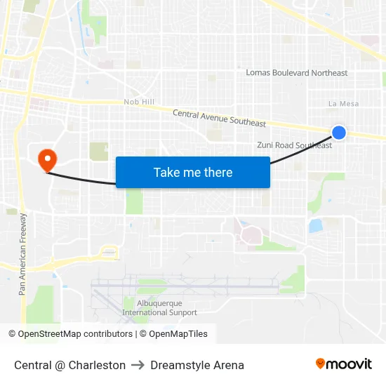 Central @ Charleston to Dreamstyle Arena map