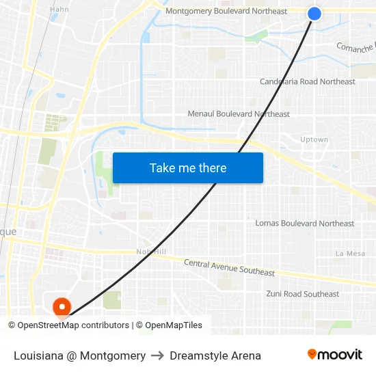 Louisiana @ Montgomery to Dreamstyle Arena map