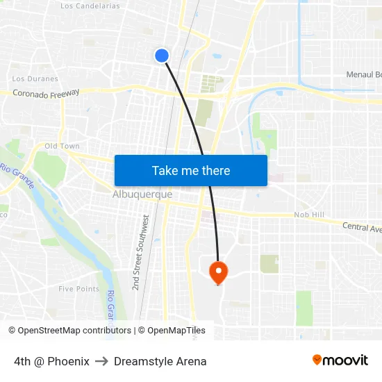 4th @ Phoenix to Dreamstyle Arena map