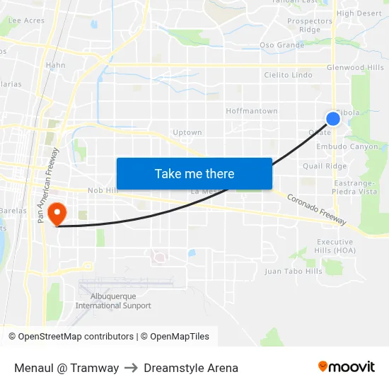 Menaul @ Tramway to Dreamstyle Arena map