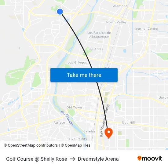 Golf Course @ Shelly Rose to Dreamstyle Arena map