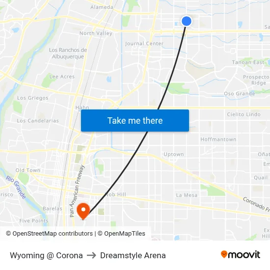 Wyoming @ Corona to Dreamstyle Arena map