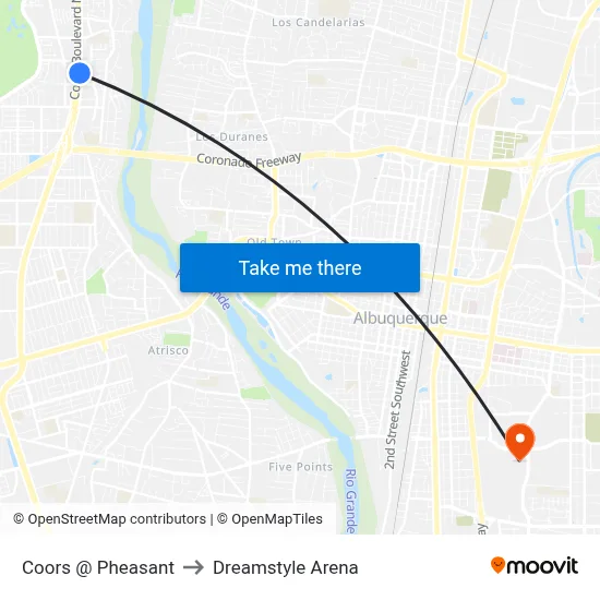 Coors @ Pheasant to Dreamstyle Arena map