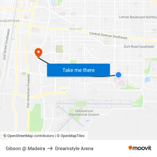 Gibson @ Madeira to Dreamstyle Arena map