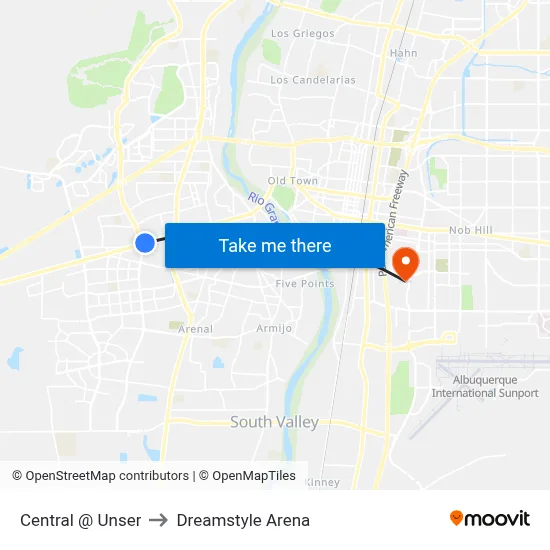 Central @ Unser to Dreamstyle Arena map