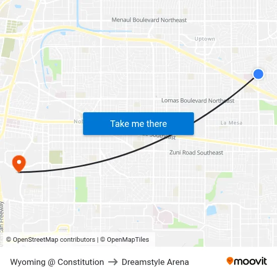 Wyoming @ Constitution to Dreamstyle Arena map