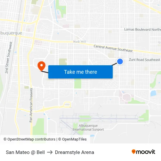 San Mateo @ Bell to Dreamstyle Arena map