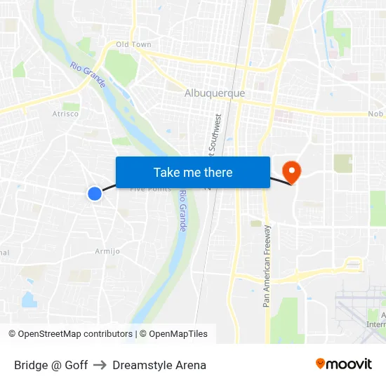 Bridge @ Goff to Dreamstyle Arena map