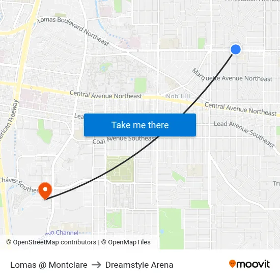 Lomas @ Montclare to Dreamstyle Arena map