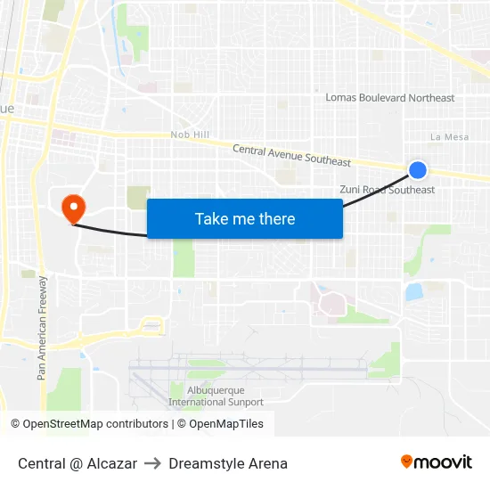 Central @ Alcazar to Dreamstyle Arena map