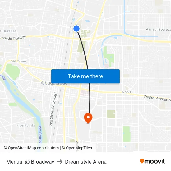 Menaul @ Broadway to Dreamstyle Arena map