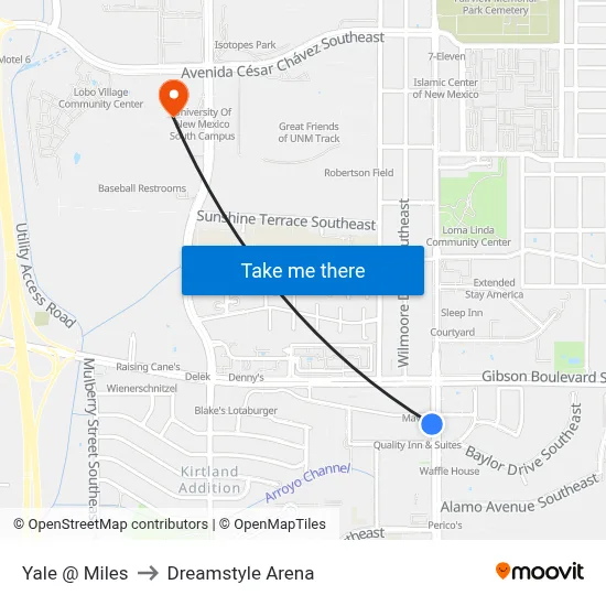 Yale @ Miles to Dreamstyle Arena map