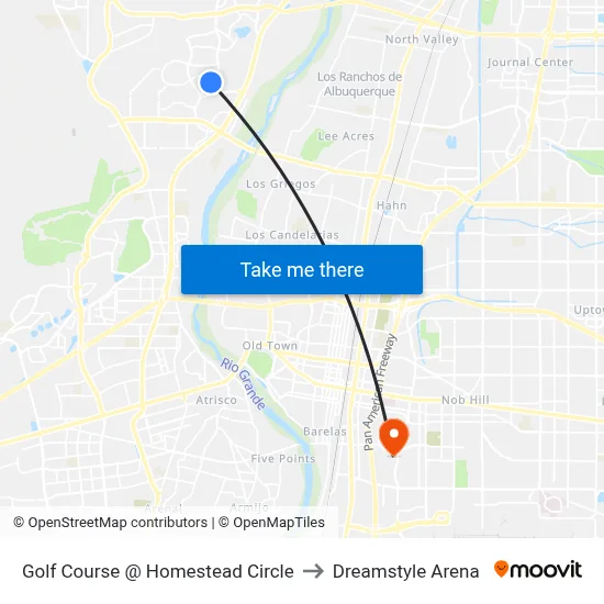 Golf Course @ Homestead Circle to Dreamstyle Arena map