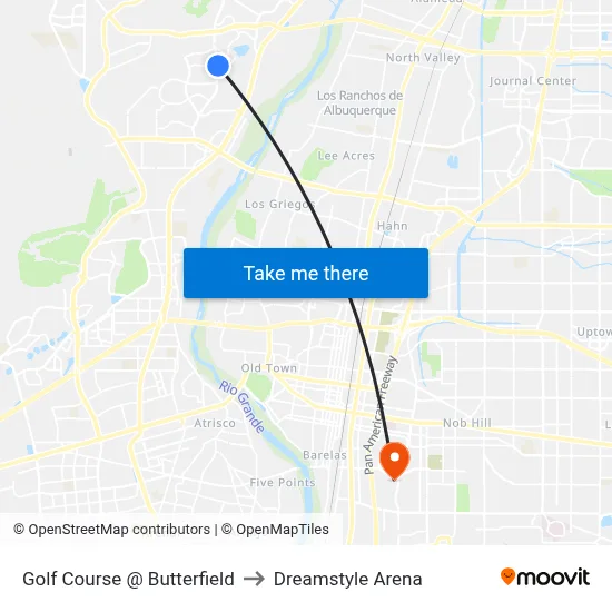 Golf Course @ Butterfield to Dreamstyle Arena map