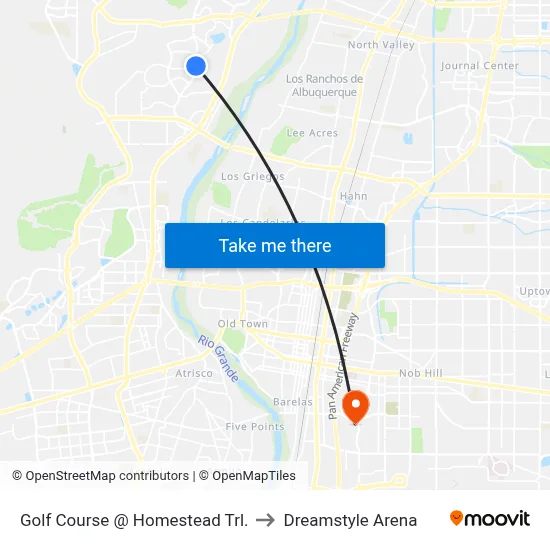 Golf Course @ Homestead Trl. to Dreamstyle Arena map