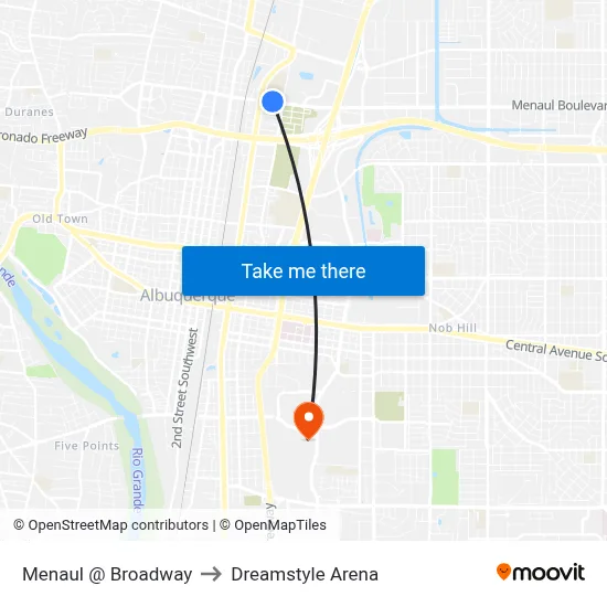 Menaul @ Broadway to Dreamstyle Arena map
