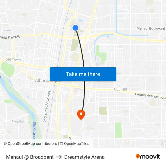 Menaul @ Broadbent to Dreamstyle Arena map