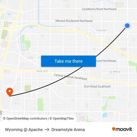 Wyoming @ Apache to Dreamstyle Arena map
