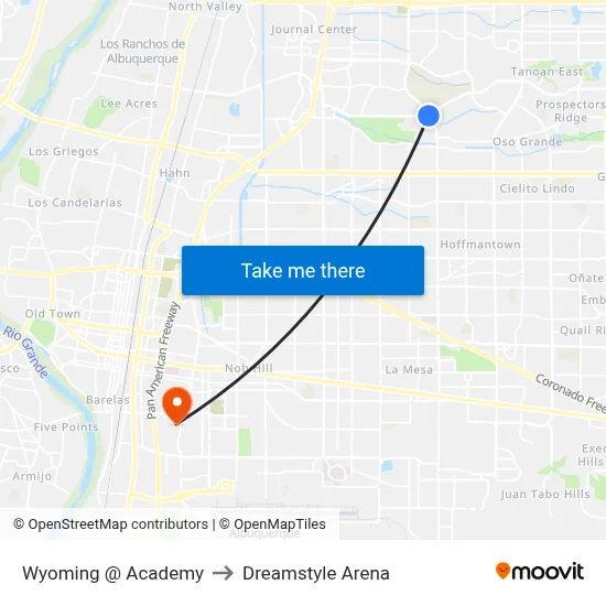 Wyoming @ Academy to Dreamstyle Arena map