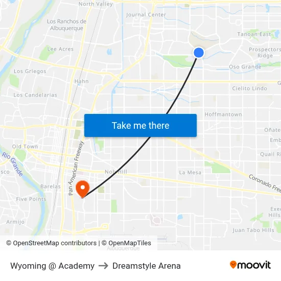 Wyoming @ Academy to Dreamstyle Arena map