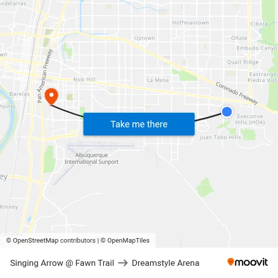 Singing Arrow @ Fawn Trail to Dreamstyle Arena map