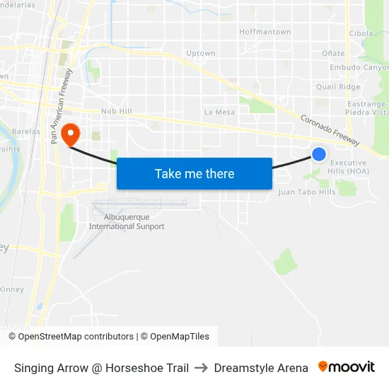 Singing Arrow @ Horseshoe Trail to Dreamstyle Arena map