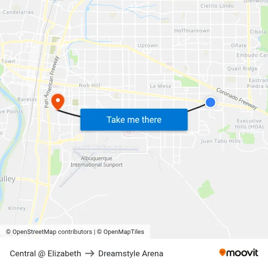 Central @ Elizabeth to Dreamstyle Arena map