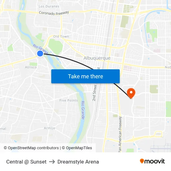 Central @ Sunset to Dreamstyle Arena map
