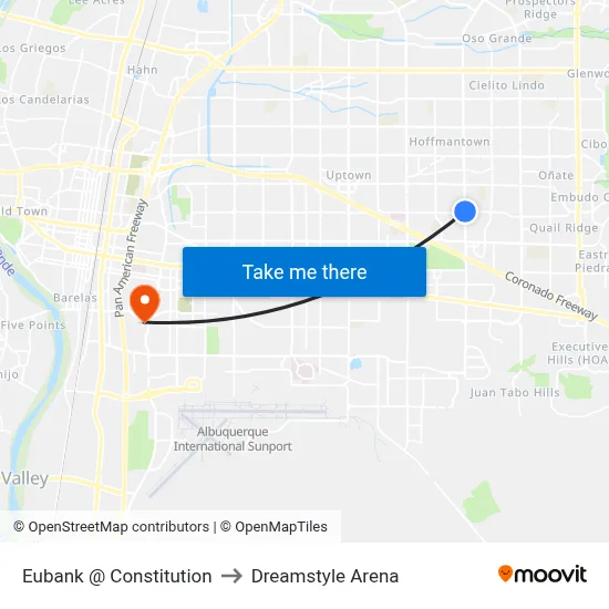 Eubank @ Constitution to Dreamstyle Arena map