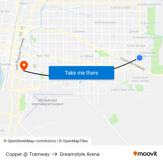 Copper @ Tramway to Dreamstyle Arena map