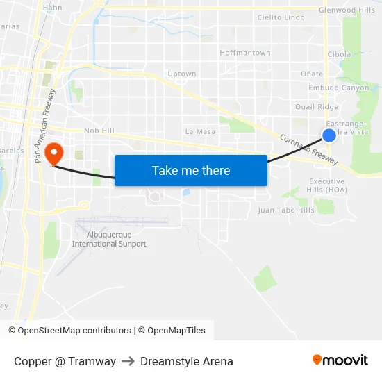Copper @ Tramway to Dreamstyle Arena map