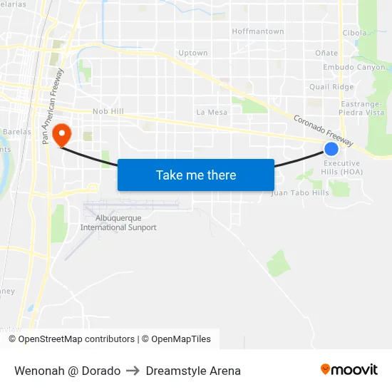 Wenonah @ Dorado to Dreamstyle Arena map