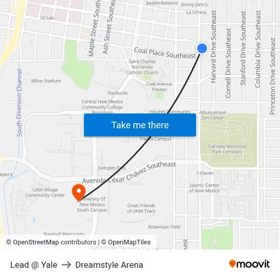Lead @ Yale to Dreamstyle Arena map