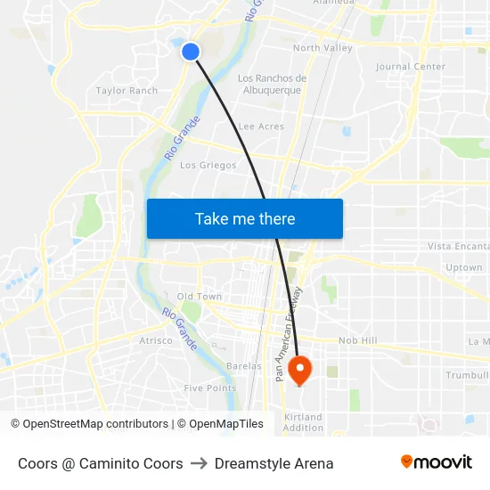 Coors @ Caminito Coors to Dreamstyle Arena map