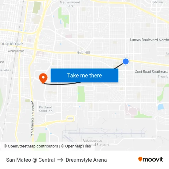San Mateo @ Central to Dreamstyle Arena map