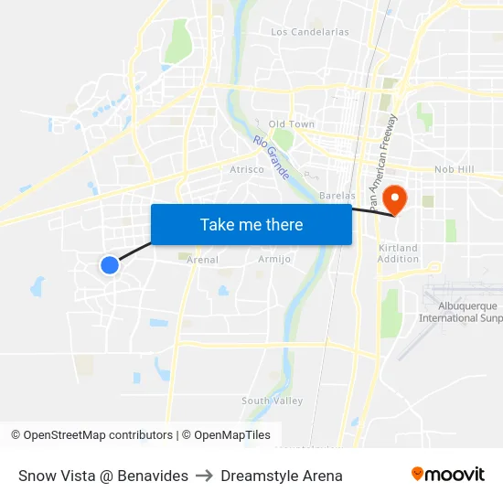 Snow Vista @ Benavides to Dreamstyle Arena map
