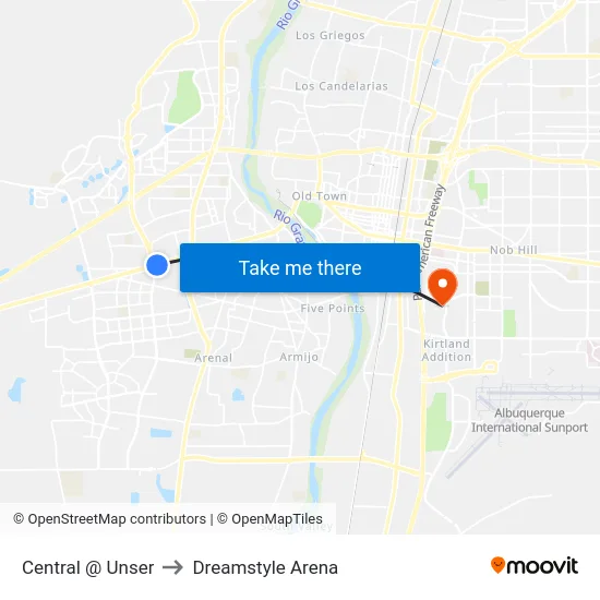 Central @ Unser to Dreamstyle Arena map