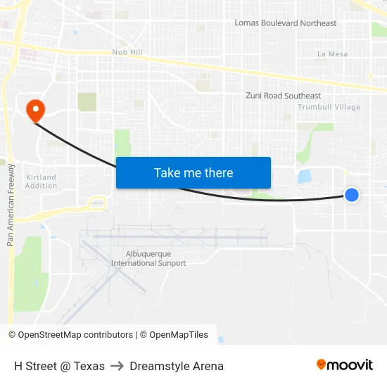 H Street @ Texas to Dreamstyle Arena map