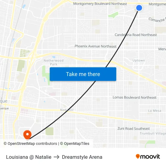 Louisiana @ Natalie to Dreamstyle Arena map