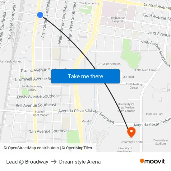 Lead @ Broadway to Dreamstyle Arena map
